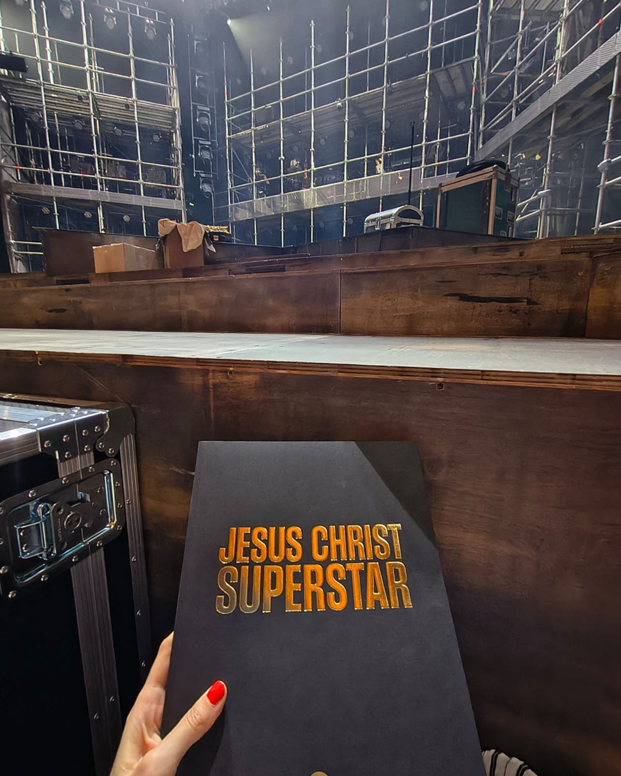 A Jesus Christ Superstar programme photographed beside the stage at the London Palladium