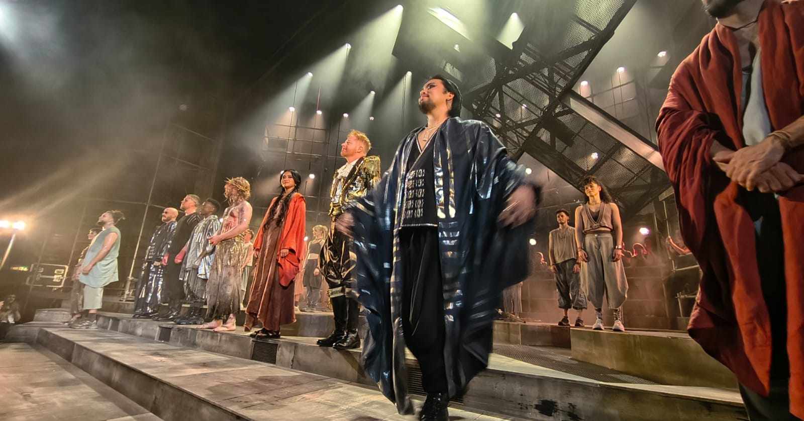 The cast of Jesus Christ Superstar receiving a standing ovation at the London Palladium